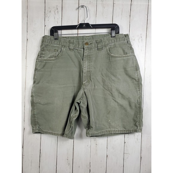 CARHARTT Carpenter Work Shorts Green Cotton B147 LBR Original Fit Men's Sz 38 - Picture 1 of 11